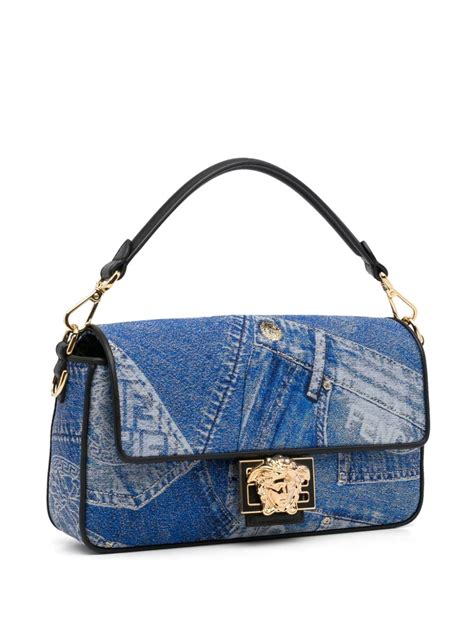 fendi denim rose bag|pre owned fendi bag.